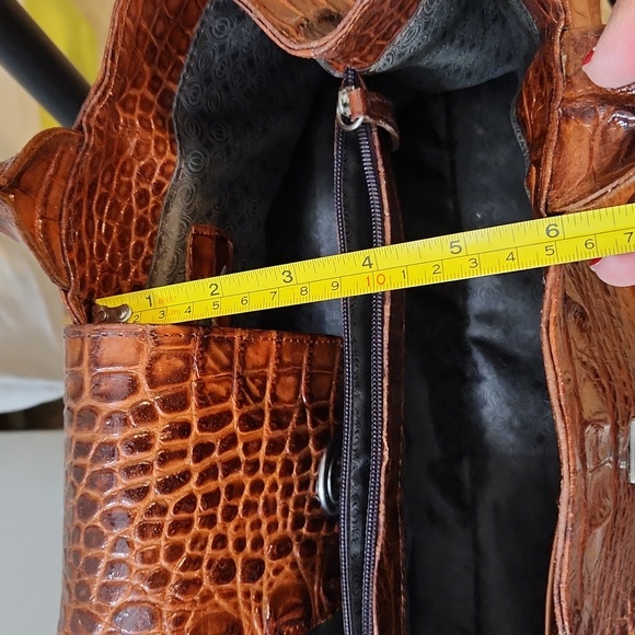 Veari hornback authentic crocodile leather xl tote bag purse carmel brown euc! - Picture 16 of 16